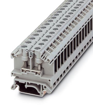 Phoenix Contact Feed-Through Terminal Block; OTTA  2.5-P/P; 20A; 600V; Bolt Connection; Gray